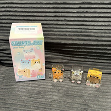 SQUARE.CAT Choco Teddy Clear Body Cat Mini Figurines Set of 3 w/ Box picture