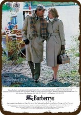 1984 BURBERRYS OF LONDON TRENCHCOATS Vintage Look ** REPLICA METAL SIGN ** picture