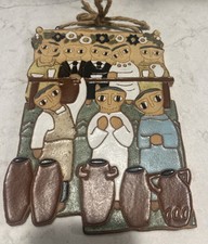 Saint Andrews Abbey Vintage Handmade Ceramic Art Pottery Wedding Feast At Cana picture