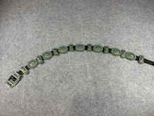 Vintage Navajo Turquoise Concho Leather Belt picture