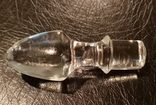 Vintage Clear Glass Replacement Stopper for Decanter Cruet Bottle [X] Long Mint picture