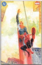 SUPERMAN SPIDER-MAN #1 BILL SIENKIEWICZ VIRGIN VARIANT COVER RARE DC MARVEL NM picture