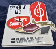 Vintage Craven A Cowboy Boot Country Music Advertising Clock sign picture