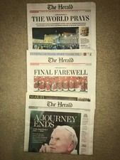 Three Old Newspapers Pope John Paul II Death picture