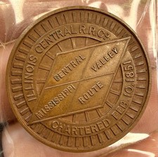 Rare 1901 Illinois Central Railroad Tiffany & Co 2 Years Service Medal Token picture