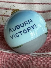VTG Auburn Glass Ball Christmas Ornament “Auburn Victory” Magnolia Ave Boxed picture