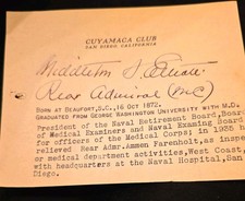 AUTOGRAPH -- Vice Admiral Middleton J. Elliott  - Medal of Honor  picture