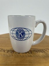 Kiwanis International Coffee Tea Cup Mug Globe K Logo Tall Gold Rim Ceramic picture