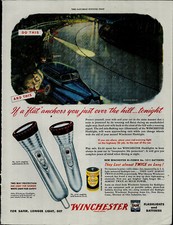 1948 Winchester High Power Batteries Flashlight Vintage Print Ad 3754 picture