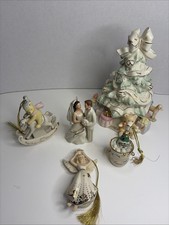 Lenox Christmas Porcelain Lot 5 Ornaments Figurines Tree Wedding Baby 2000 picture