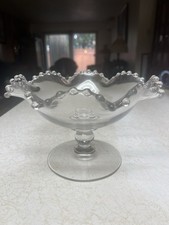 Imperial Glass Co. Vintage Candlewick Clear Ruffled Pedestal  1950s-1960s picture