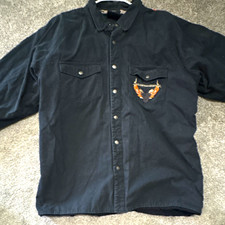 Harley-Davidson MENS Black Snap-lined very warm Long Sleeve Jacket Shirt Size XL picture