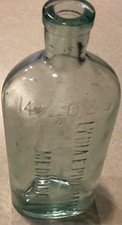 Antique Glass Bottle Lydia E Pinkhams Medicine Embossed Clear 14 1/2 oz Open Top picture