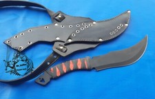 Handmade Black knife carbon steel Knife Hunting knife with leather Cover picture
