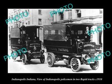 OLD 8x6 HISTORIC PHOTO OF INDIANAPOLIS INDIANA THE RAPID POLICE Dept CAR 1910 picture