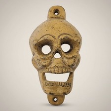 Skull Cast Iron Wall Bottle Opener picture