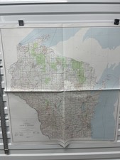 Large USGS Wisconsin State Map Poster  46
