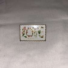 USPS 1982 Love Stamp Enamel Pin Love Flowers USA 20 Cents Winco International Co picture