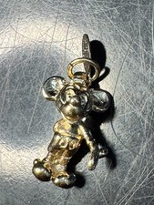 Original 14K Yellow Gold  Walt Disney Productions Micky Mouse 3D Charm Pendant   picture