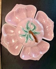 Vtg Mid Century Belmar California Pottery 310 Ceramic Strawberry Dish & Trays picture