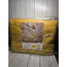 Vintage 70s Chatham Esmond Sublime Blanket Yellow Fiber Woven Satin Trim 72x90 picture