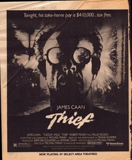 Thief James Caan United Artists Movie Ad Print Vintage 13.5x10.5in 1981 picture