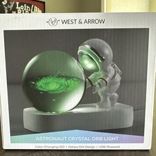 Glowing Galaxy Crystal Orb Ball Light + Astronaut USB Powered West & Arrow NEW picture