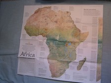 AFRICA PHYSICAL MAP+ THE HUMAN FOOTPRINT National Geographic September 2005  picture