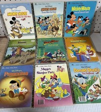 Disney Little Golden Books Vintage Lot of 9 Mickey Donald Duck Minnie Pinocchio picture