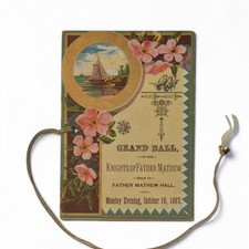 Antique 1887 Knights of Father Mathew Grand Ball Program Archbald PA 3.25