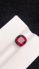 3.25ct Natural Rhodolite Garnet Cushion Cut Loose Gemstone Deep Red picture