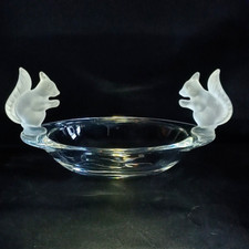 SEVRES LARGE SQUIRREL BOWL, Cut & Frosted Lead Crystal, 12