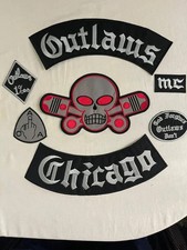 Outlaw Chicago Forgives Biker Patch Embroidered Iron On Rider Full Set picture