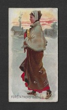 c1880's N80 Duke Cigarettes Tobacco Card - Holidays Series - Forefathers Day USA picture