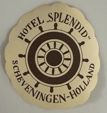 Hotel Splendid Scheveningen-Holland Luggage Label Unused picture
