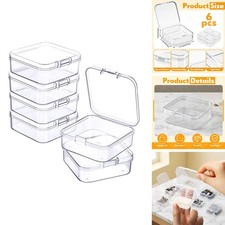 Jetec 6 Pieces Small Clear Plastic Storage Box 2.1 x 2.1 x 0.8 Inch picture