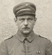 WWI German Soldier Iron Cross Ribbon RPPC Real Photo Postcard picture