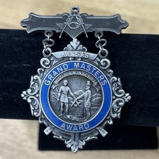 2018 Kansas Grand Masters Award Masonic Freemason Medal Pin Mysteria picture