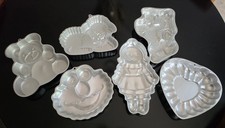 Lot of 6 Vintage Wilton Aluminum Cake Pans Disney Elmo Tigger Character Mix picture