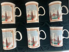 Box Set x 6 Gucci Christmas Mugs Made in England NICE picture