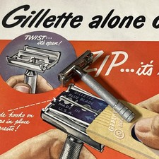 Vintage 1948-49 Gillette Super Speed DE Safety Razor TTO No Date Code picture
