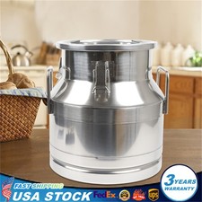 12L/5.25 Gallon Stainless Steel Milk Can Wine Pail Boiler Tote Jug w/ Lid picture