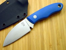 Tom Krein Custom Micro Chef, 2009, 3V Blade, Blasted Blue G10 Scales, Kydex, NOS picture
