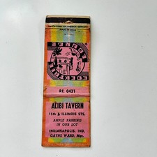 Alibi Tavern Gayne Ward Indianapolis IN Vintage Matchbook Cover TMB89-4 picture