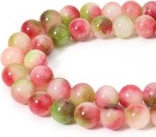 60Pcs 6Mm Natural Watermelon Tourmaline Gemstone Beads Energy Healing Crystal ro picture