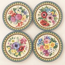 Geneve Bayreuth Germany Floral Plates Set of 4 Vintage Porcelain China picture