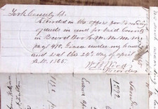1865 CARROLL TOWNSHIP YORK COUNTY PA ESTATE OF MARY FULTON EMBOSSED SEAL Z3602 picture