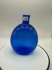 #469 MMA Cobalt blue glass flask reproduction with a diamond daisy pattern picture