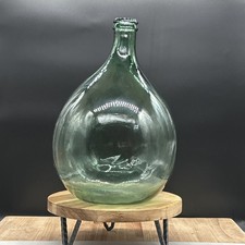 Vintage Green Glass Demijohn Bottle 20 inches tall and 10 inch wide appr picture