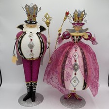 Pier 1 Imports King & Queen of Diamonds Glitter Figurines Set of 2 16” HTF-Nice picture